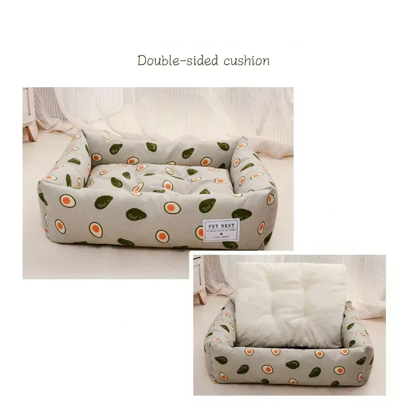Cotton Linen Pet Bed.