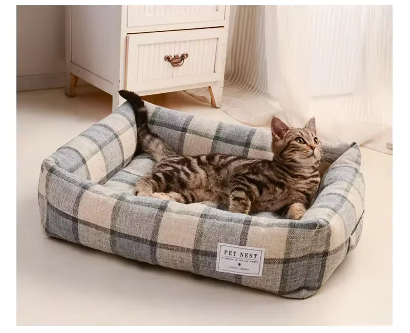 Cotton Linen Pet Bed.