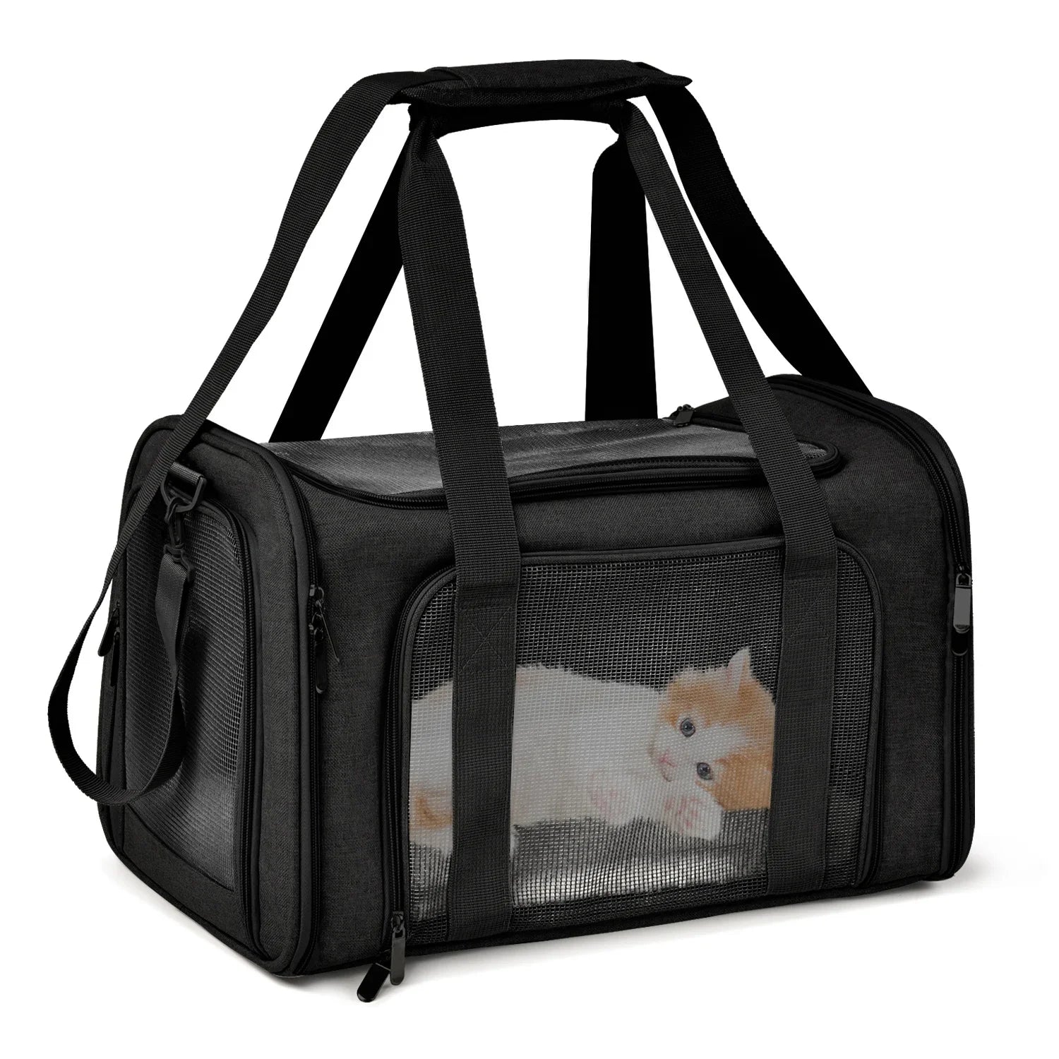 Cat and Dog Carrier | Collapsible Travel Bag for Small Pets and Puppies up to 7 Kg.