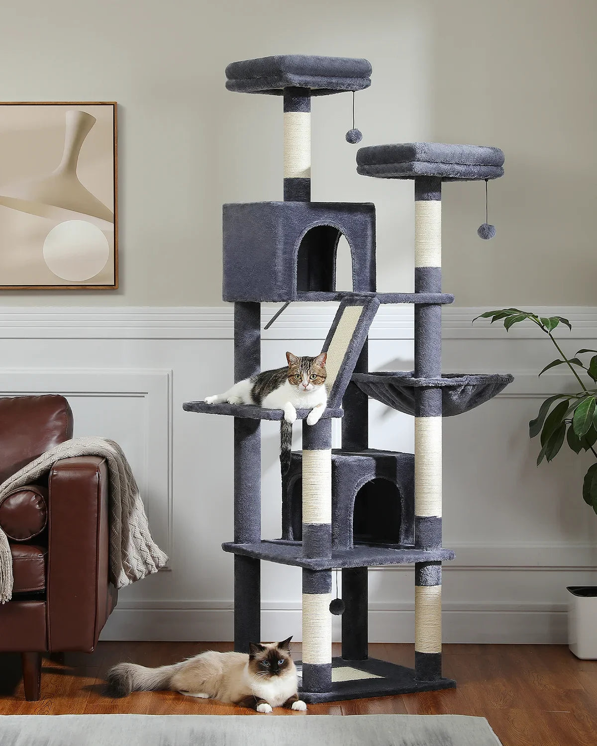 Multi-Level Cat Condo with Hammock