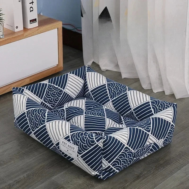 Cotton Linen Pet Bed.