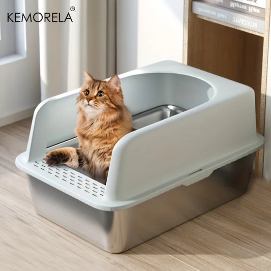 XL Stainless Steel Cat Litter Box.