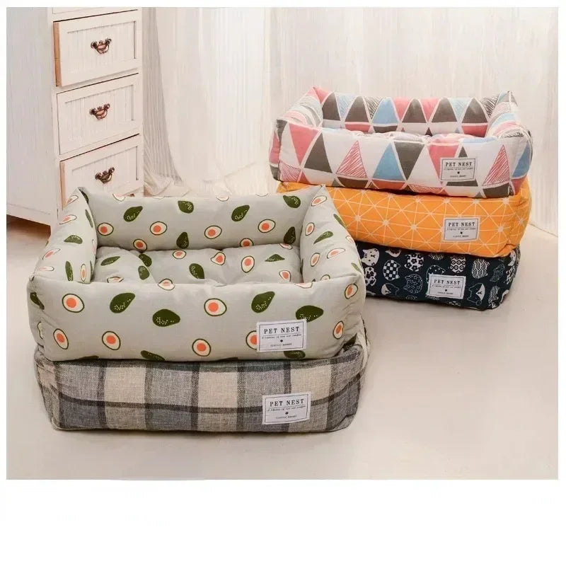 Cotton Linen Pet Bed.