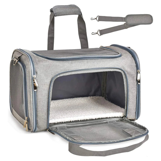 Cat and Dog Carrier | Collapsible Travel Bag for Small Pets and Puppies up to 7 Kg.