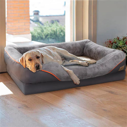 Luxury Bolster Dog Bed with Removable Cover