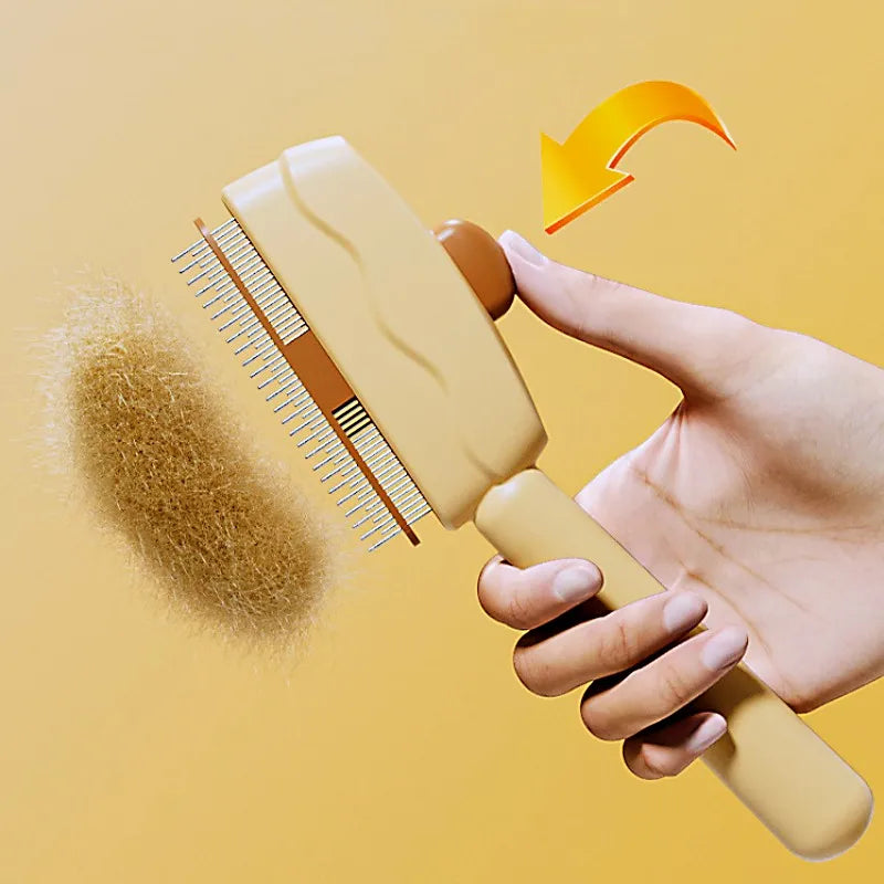 Self-Cleaning Dog Brush.