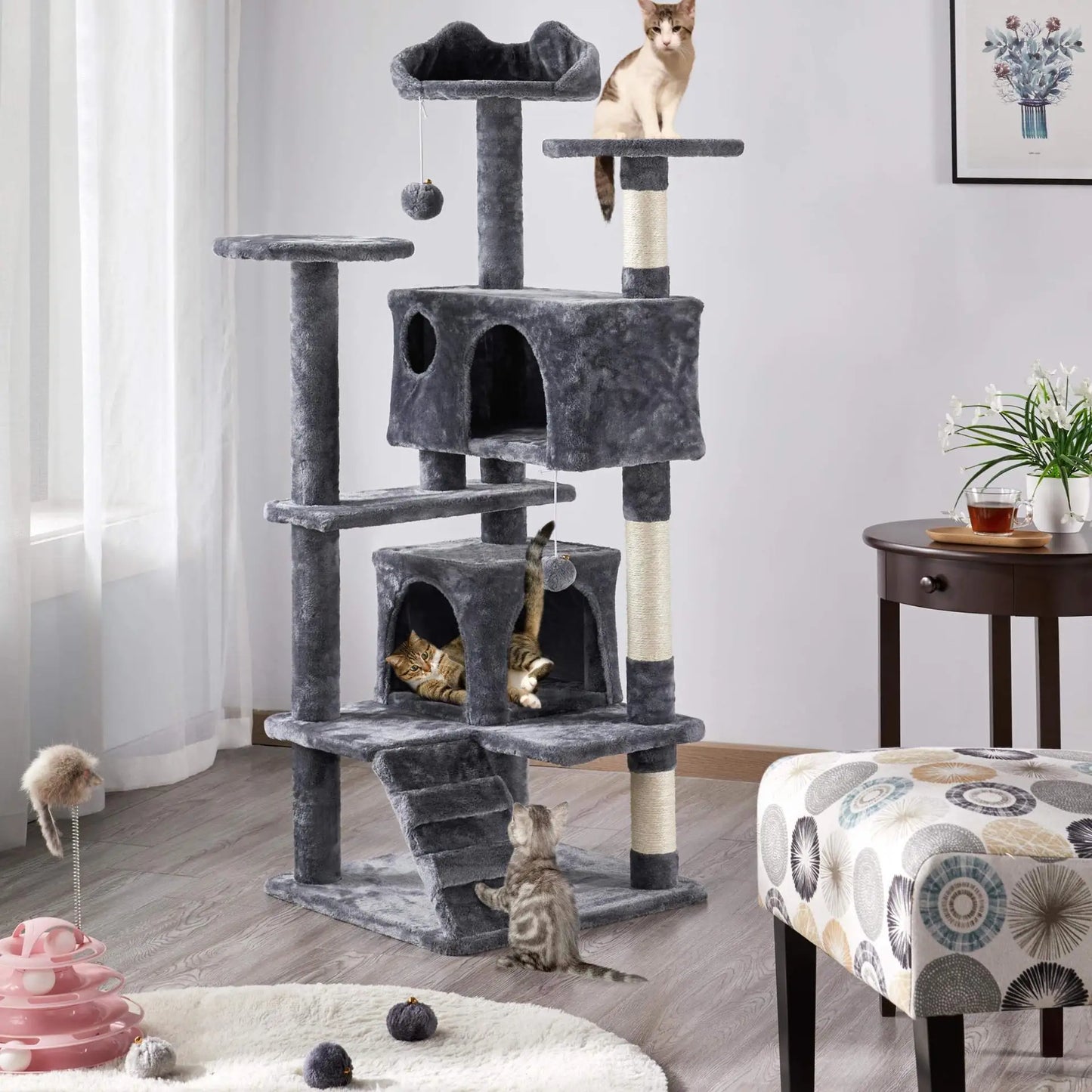 Multi-Level Cat Condo with Hammock