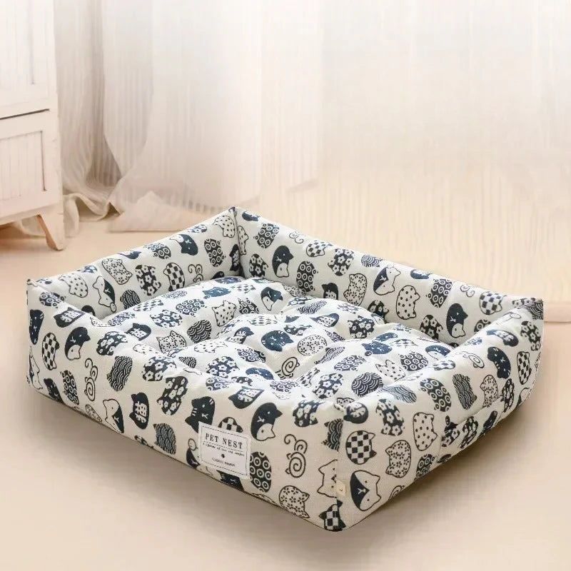 Cotton Linen Pet Bed.