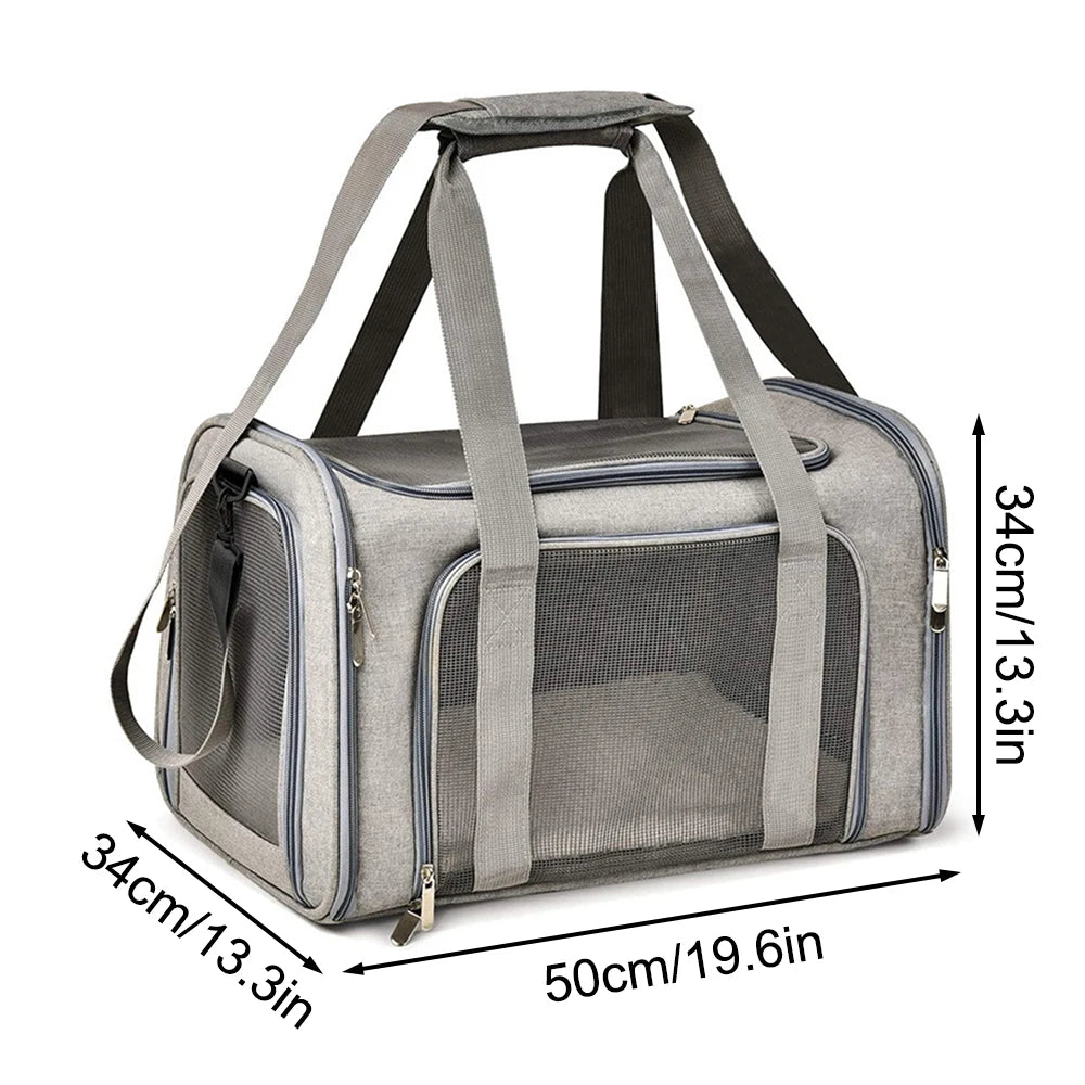 Cat and Dog Carrier | Collapsible Travel Bag for Small Pets and Puppies up to 7 Kg.