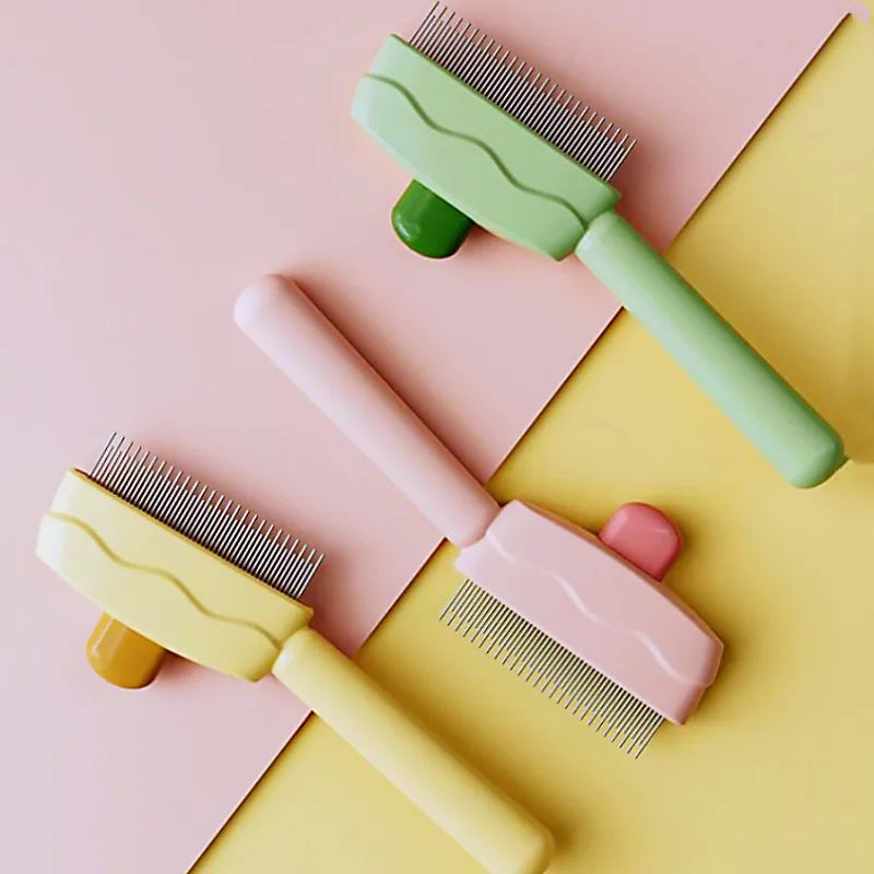 Self-Cleaning Dog Brush.