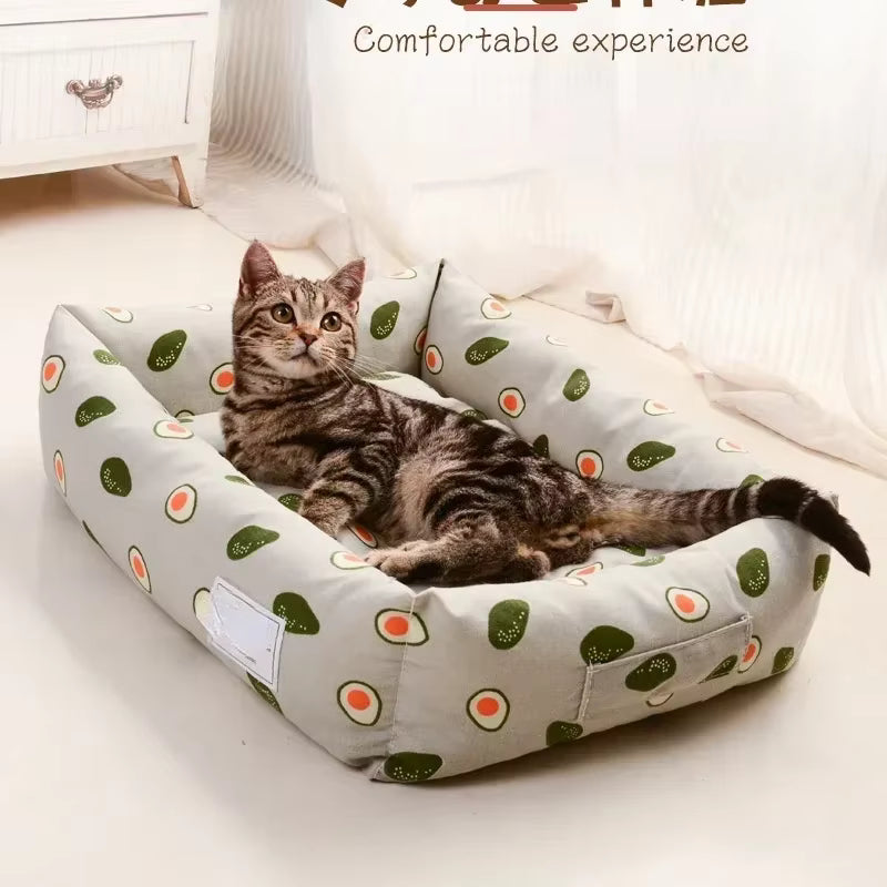 Cotton Linen Pet Bed.