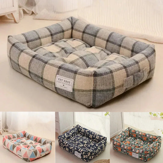 Cotton Linen Pet Bed.