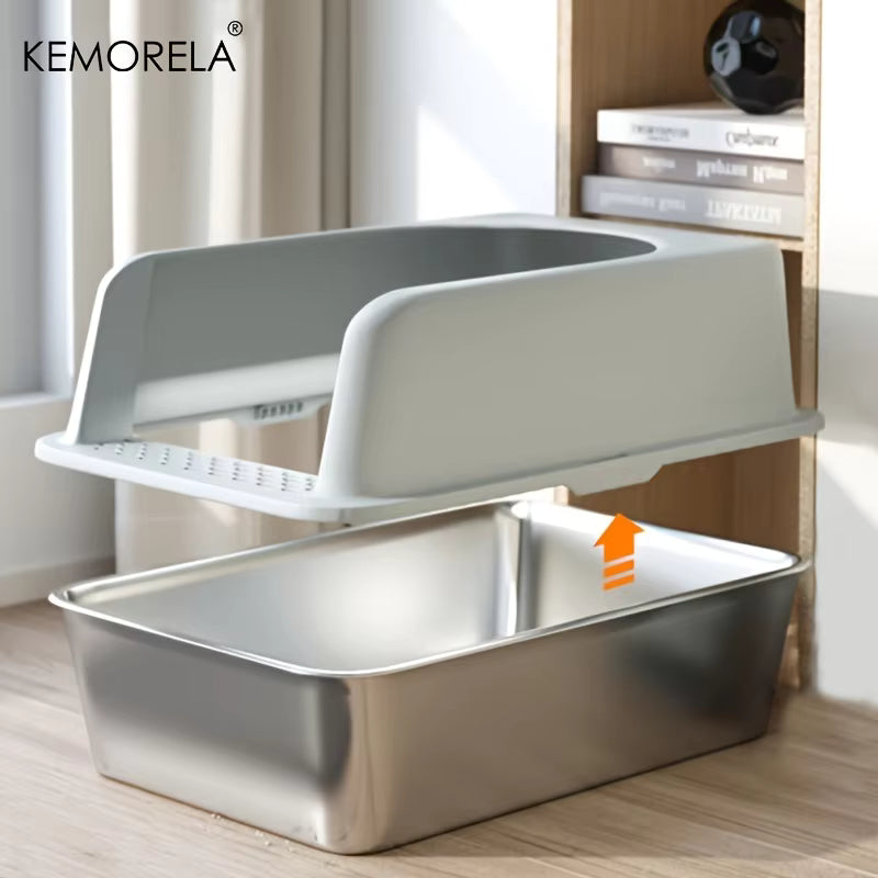 XL Stainless Steel Cat Litter Box.