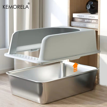 XL Stainless Steel Cat Litter Box.