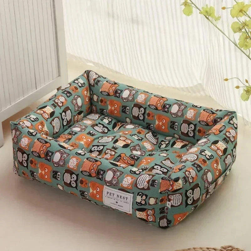 Cotton Linen Pet Bed.