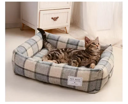 Cotton Linen Pet Bed.