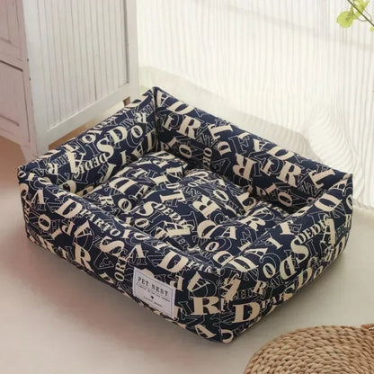 Cotton Linen Pet Bed.