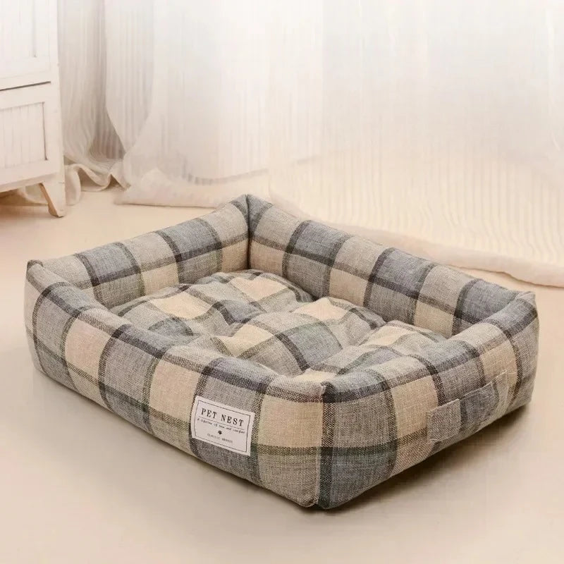 Cotton Linen Pet Bed.