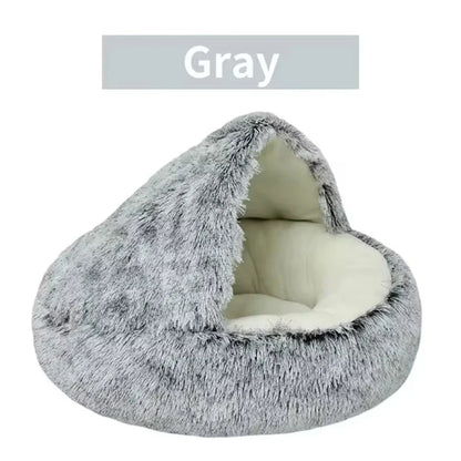 Fluffy Hooded Cat Bed 