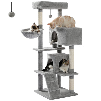 Tall Cat Tower with Hammock & Pompom.