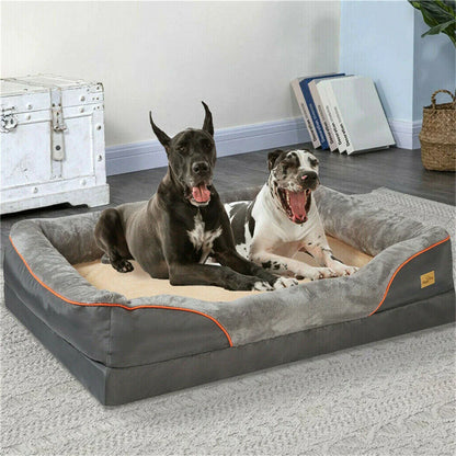 Luxury Bolster Dog Bed with Removable Cover