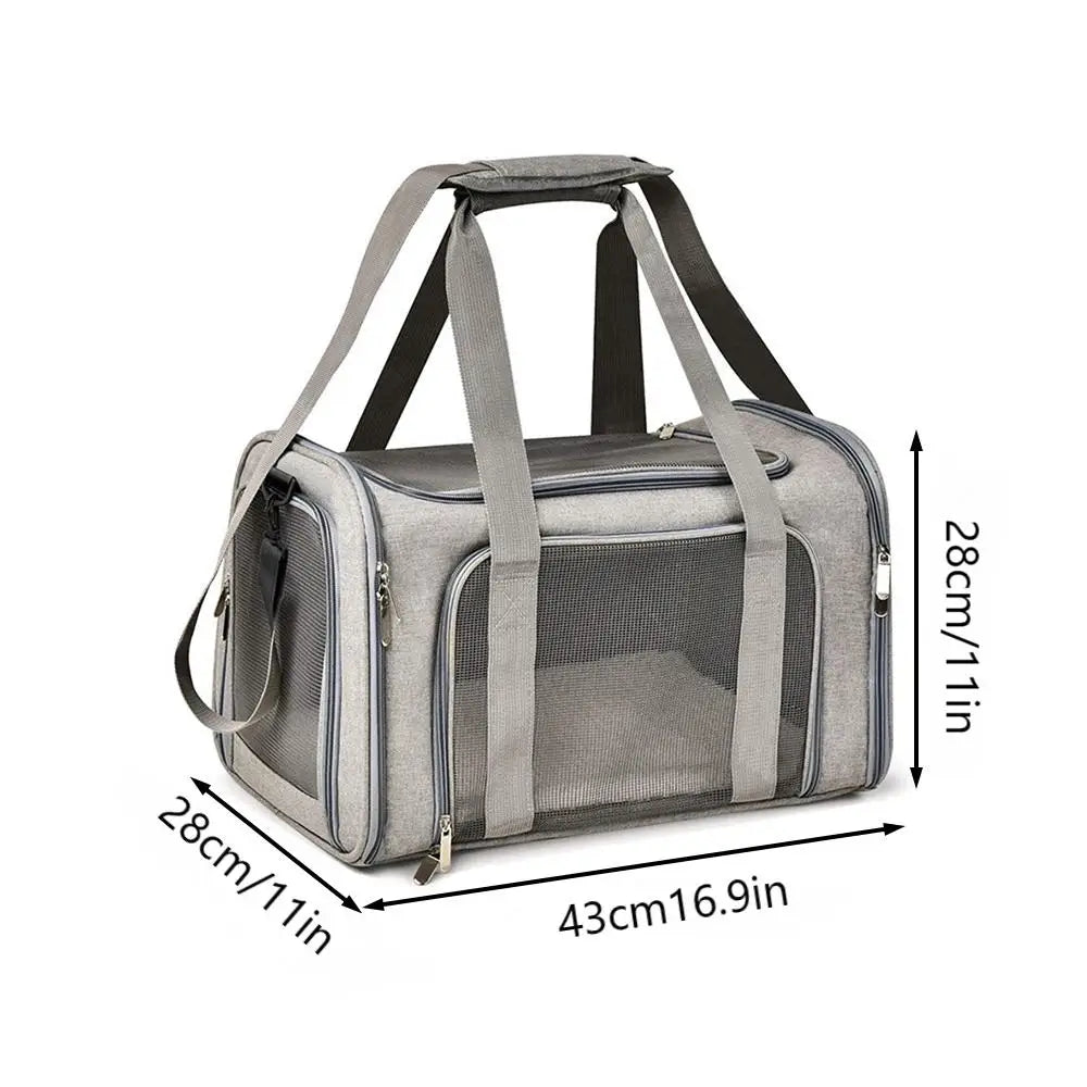 Cat and Dog Carrier | Collapsible Travel Bag for Small Pets and Puppies up to 7 Kg.