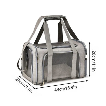 Cat and Dog Carrier | Collapsible Travel Bag for Small Pets and Puppies up to 7 Kg.
