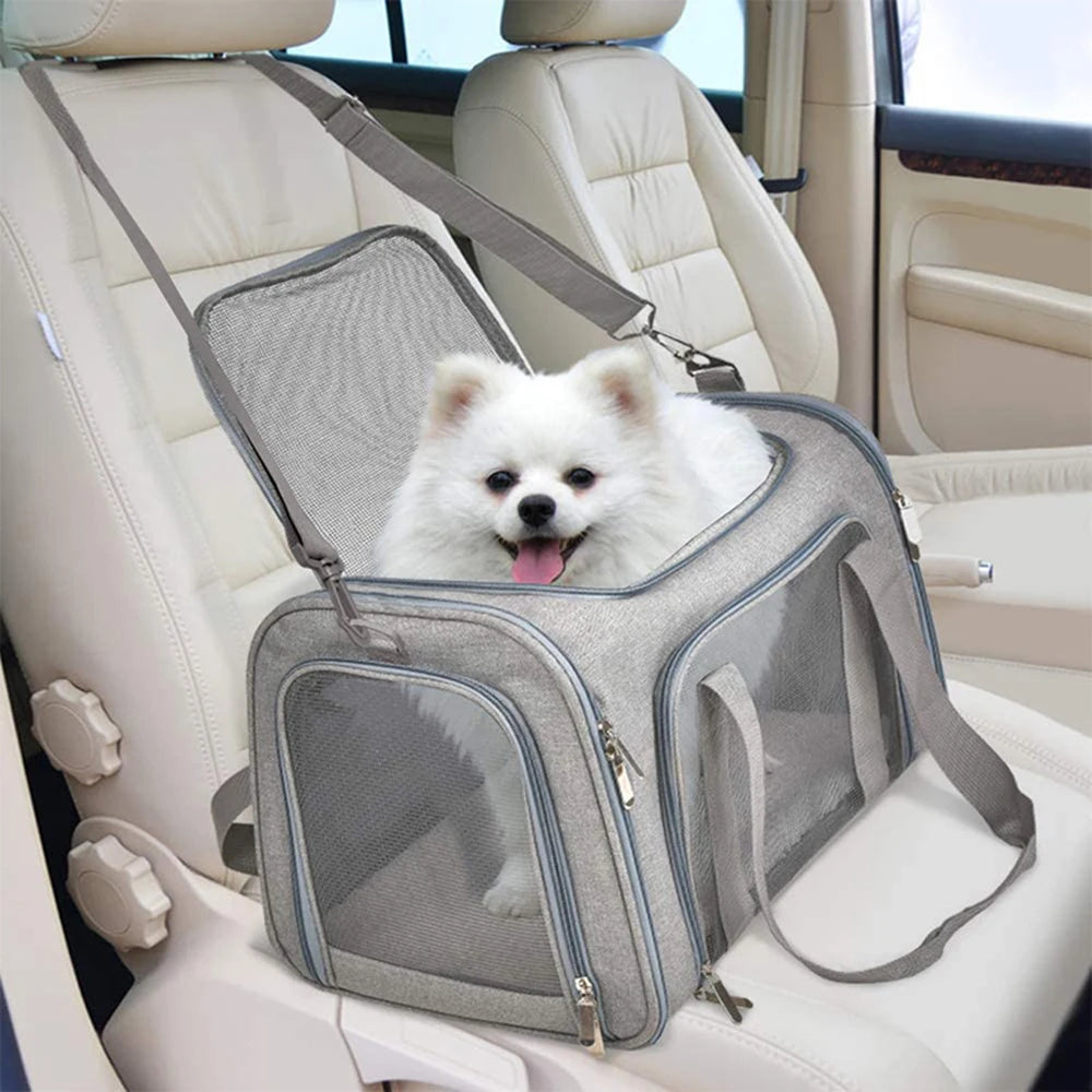 Cat and Dog Carrier | Collapsible Travel Bag for Small Pets and Puppies up to 7 Kg.