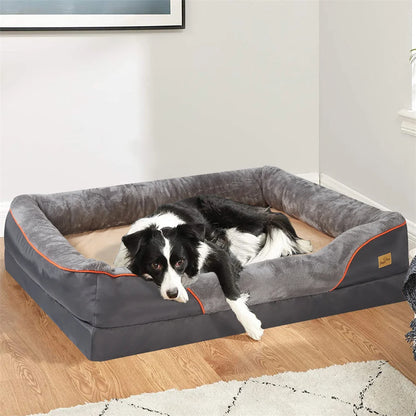 Luxury Bolster Dog Bed with Removable Cover