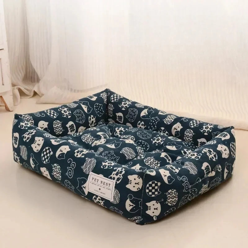 Cotton Linen Pet Bed.
