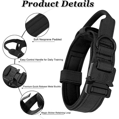 Strong Dog Collar with Traction Handle