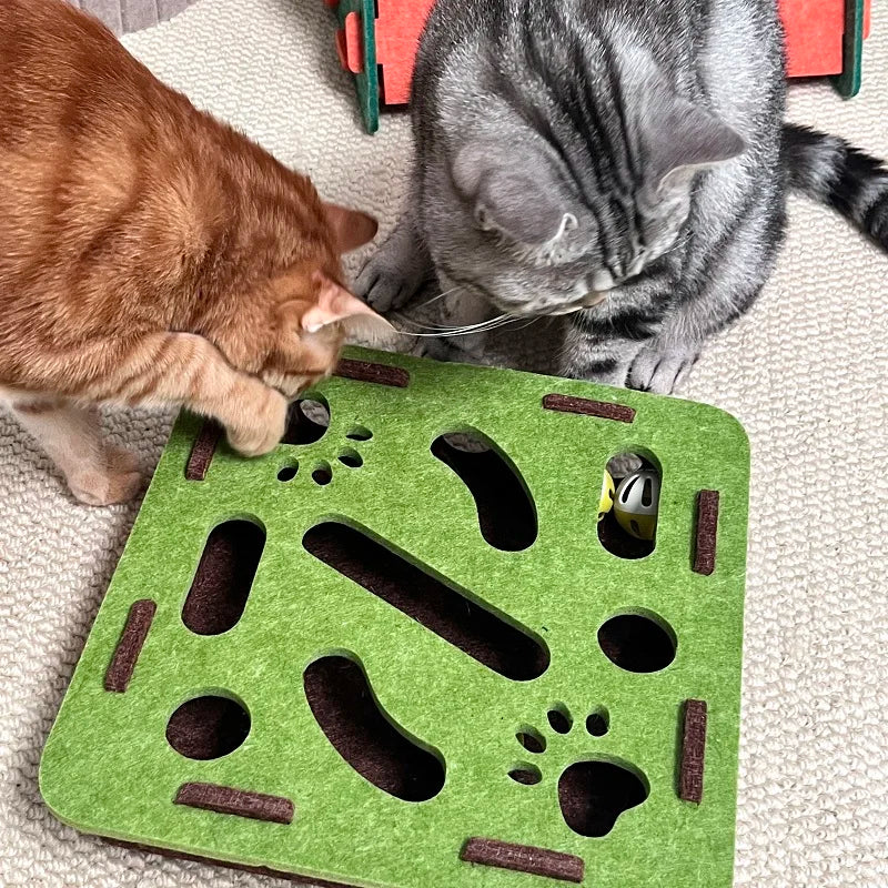 Cat Puzzle Box Toy with Bell Ball
