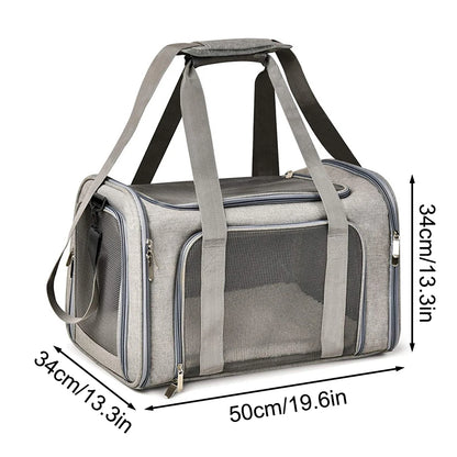 Cat and Dog Carrier | Collapsible Travel Bag for Small Pets and Puppies up to 7 Kg.